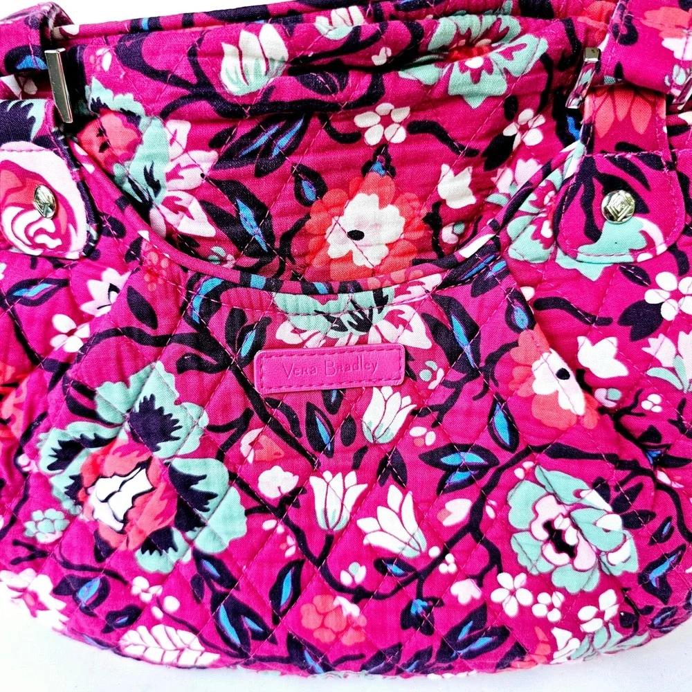 Vera Bradley Floral Quilted Shoulder Bag Pink‎ Cottagecore Preppy Pixie Blooms